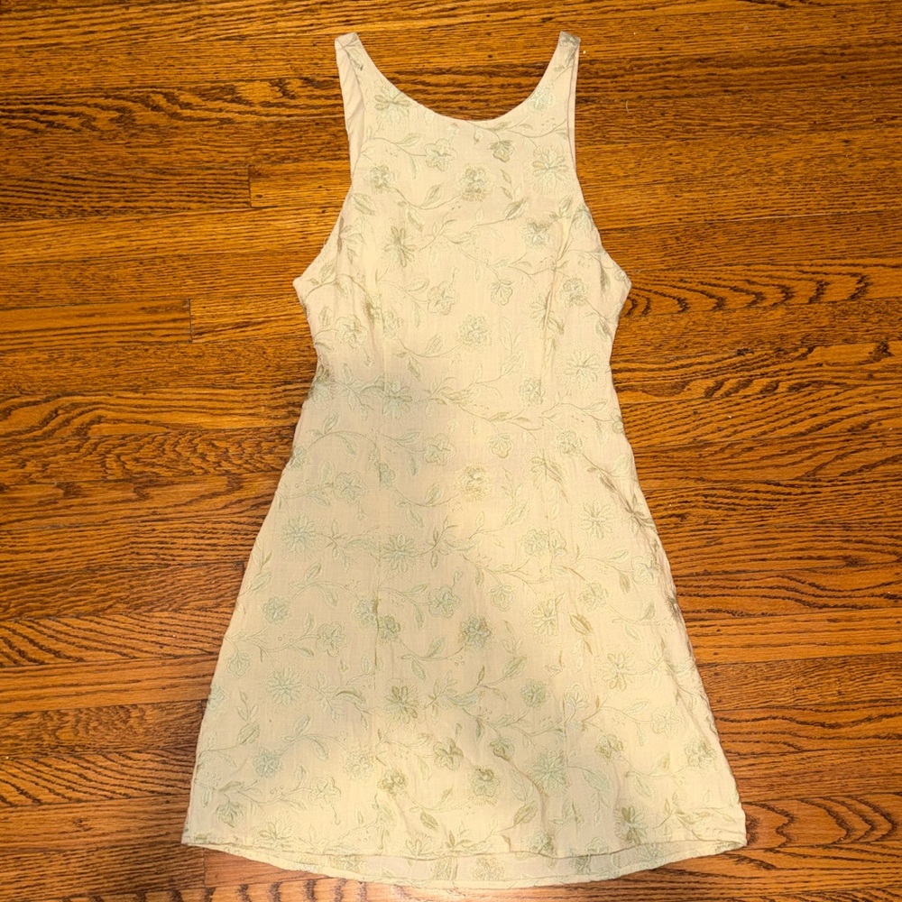 Floral light green Sleeveless Dress
